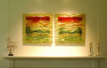 Fused Glass and Metal Wall Art Panels