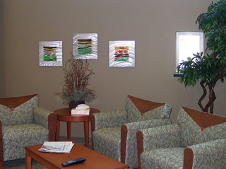 Bellin Health Seating Area Triptych Glass Wall Art